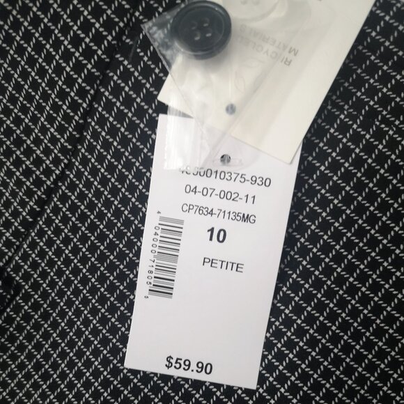 NWT Cleo Petites Ladies Size 10P Black & White Checkered Hannah Wide Leg Pants - Picture 5 of 13